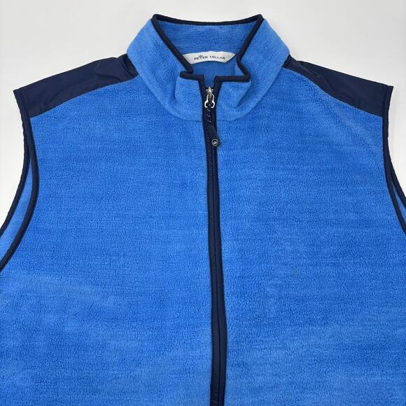 Peter Millar XL‎ Blue Full Zip Soft Fleece Vest - Picture 1 of 5